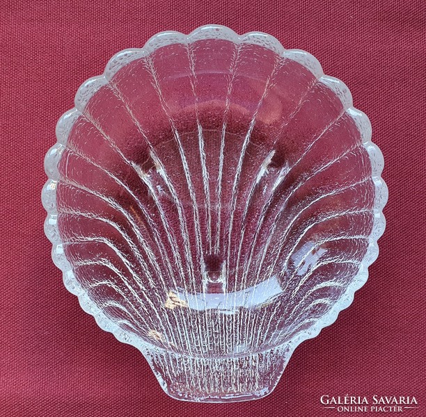 Glass shell shaped bowl serving platter