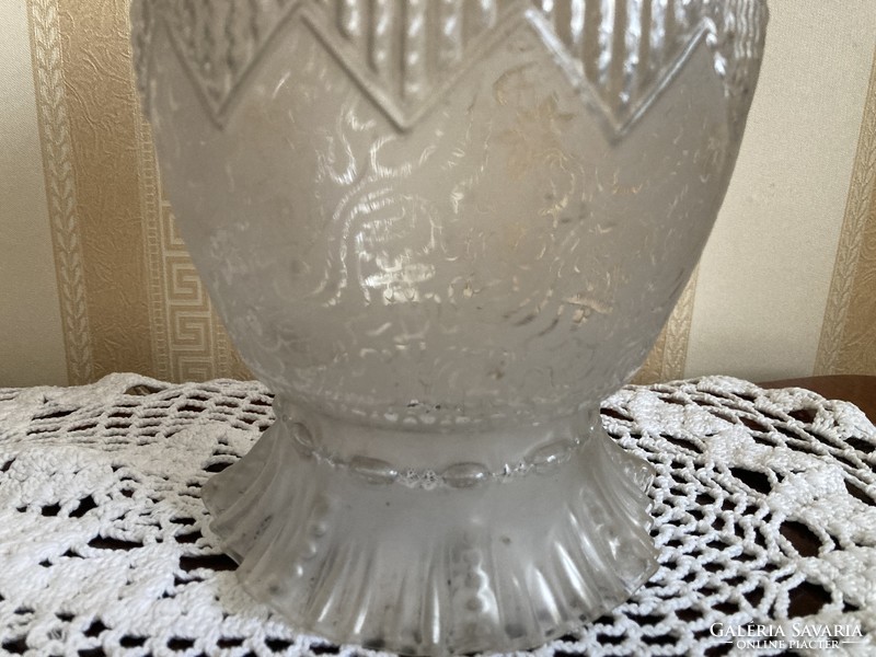 Rarity! Beautiful, engraved large glass lampshade