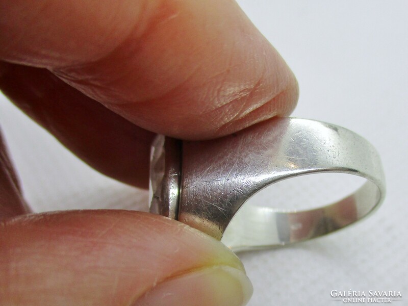 Nagyon elegáns art deco stílusú ezüst gyűrű nagy valódi ametiszt kővel