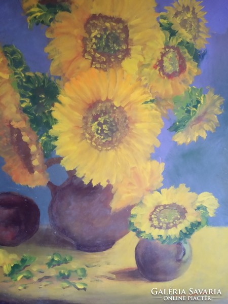 A painting! Sunflower flower still life!