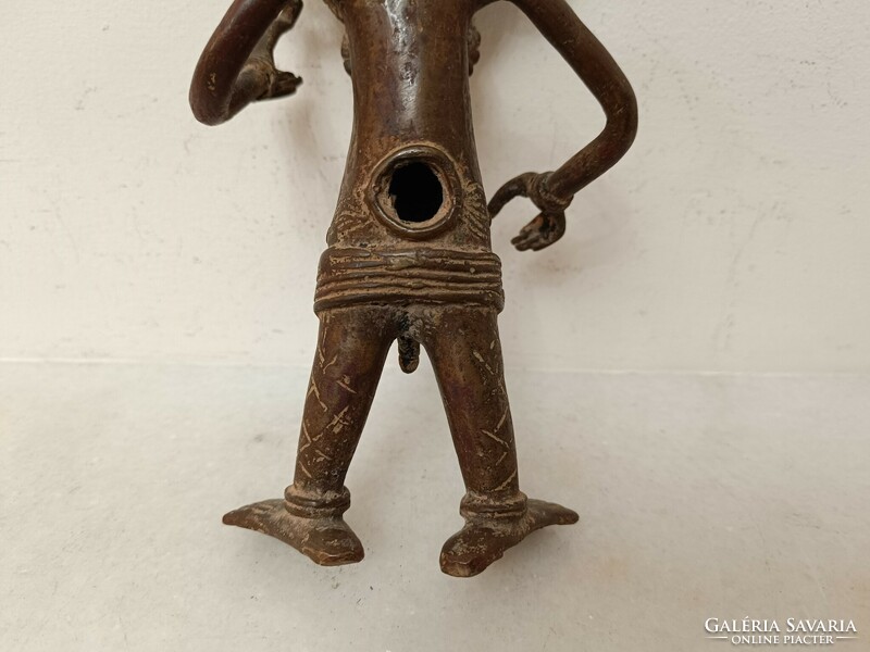 Antik afrikai szobor benini bronz harcos figura Benin 466 8204