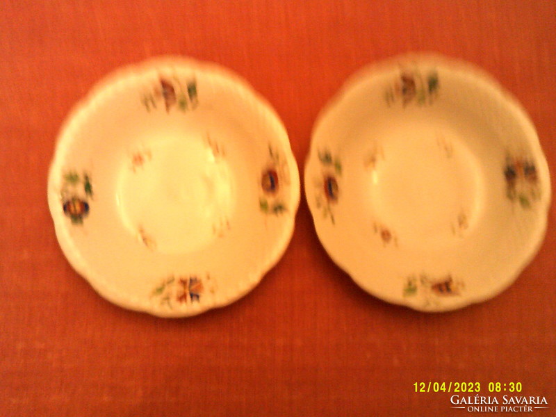 2 Herend compote bowls, particularly rare Hungarian (motifs hongrois)-mhg- motif decoration.