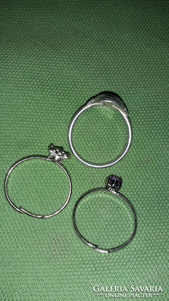 Retro silver-plated stone bijou ring package in good condition, 3 pieces in one according to the pictures 1.