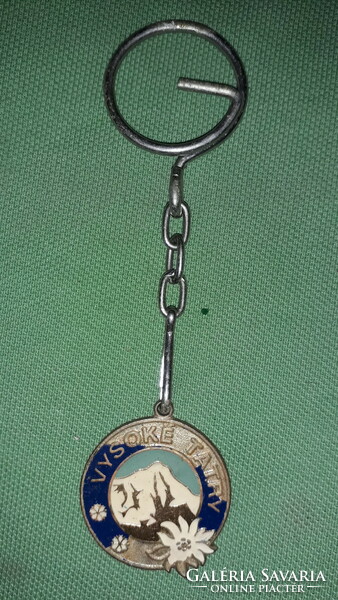Almost antique 1970s Czechoslovak ornament enamel key ring high Tatras as shown in the pictures