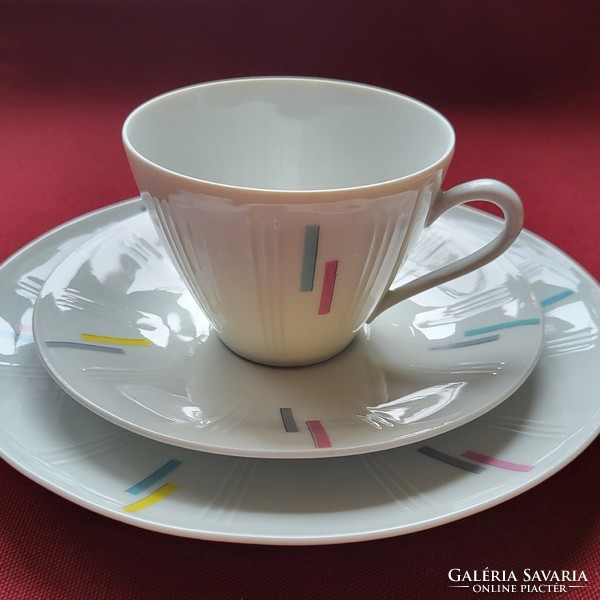 Mitterteich Bavarian German porcelain breakfast set cup saucer small plate coffee tea set