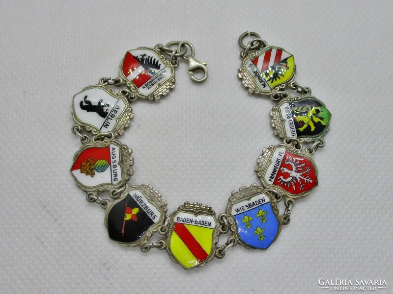Special silver bracelet with enamel German coat of arms in wonderful condition