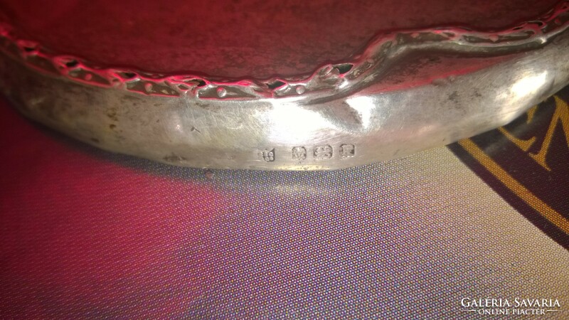 Antik ezüst kézi tükör Sheffield, metszett tükörrel, br. 250 g