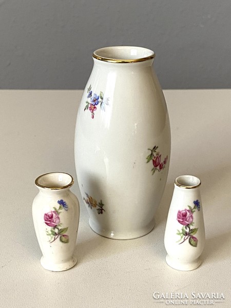 3 retro vases of Raven House porcelain together 11.5 and 5.2 Cm