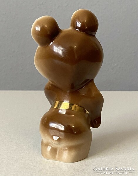 Russian Olympic figure bear teddy bear painted porcelain figure 13 cm