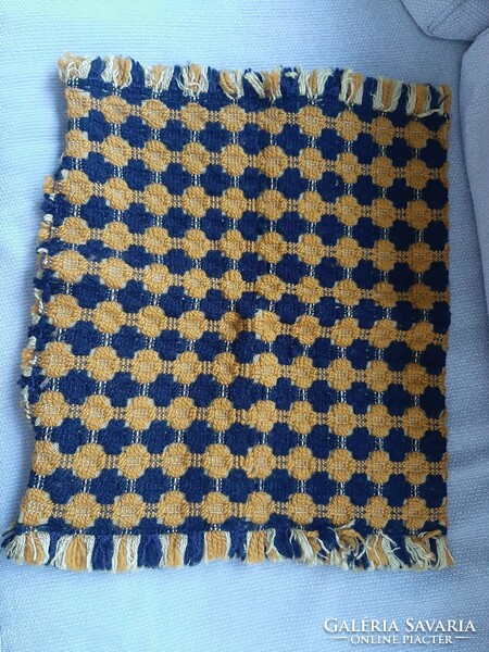 Retro throw pillow cover. Black with a bright ocher yellow structured surface.