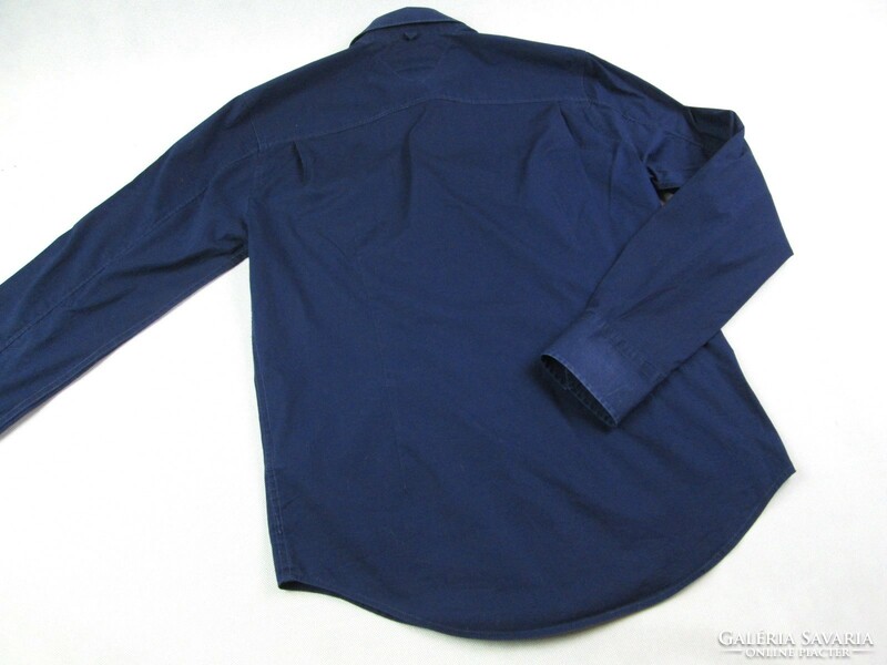 Original tommy hilfiger (s) elegant night navy long sleeve men's elastic shirt