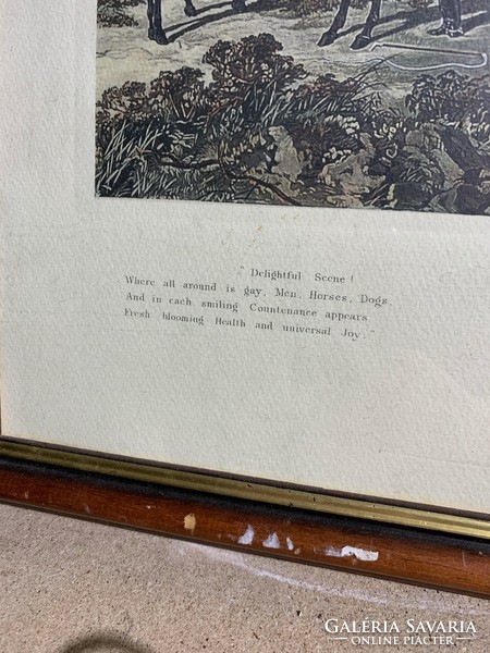 XIX. Century colored engraving, 50 x 70 cm, framed. English. 0259