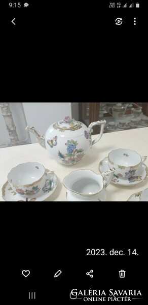 6-person tea set with Victorian pattern from Herend