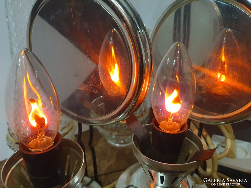 2 retro petroleum lamps with cozy flame-effect glimm bulbs, consumption 3 watts