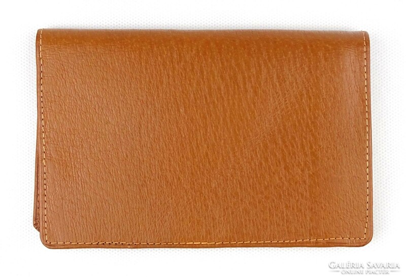 1Q086 old unused brown leather wallet wallet briefcase 10 x 15.5 Cm