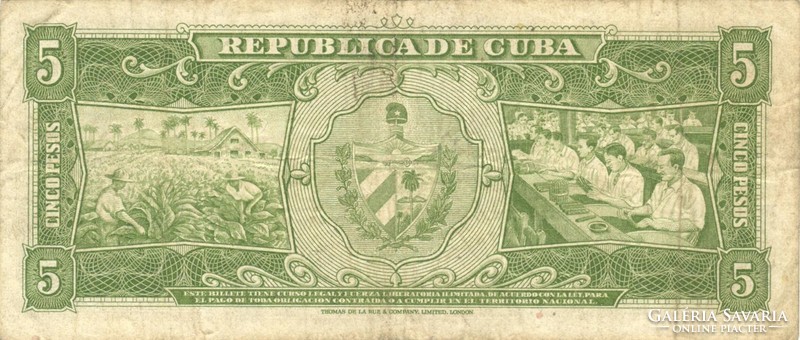 5 peso pesos 1958 Kuba