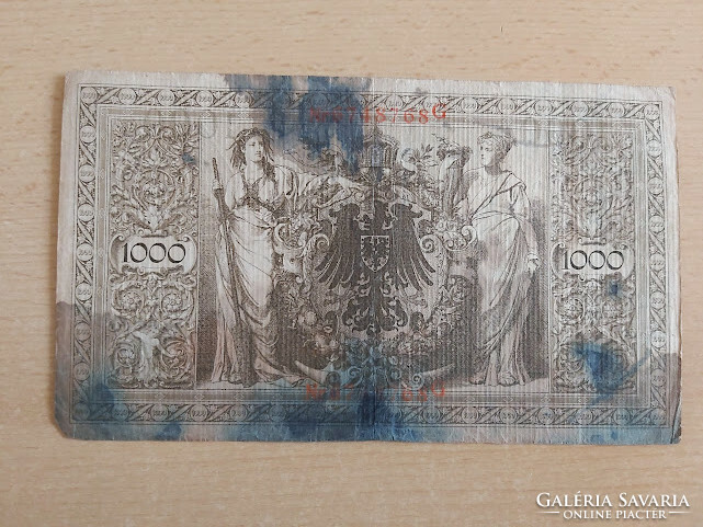 German Empire 1000 Marks 1910 674 red stamps