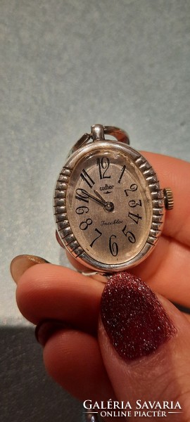 Silver antique jewelry watch, women's wristwatch, wristwatch