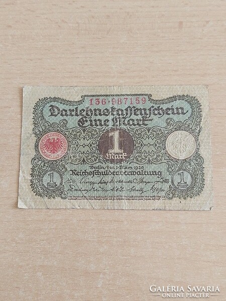 Germany 1 mark 1920 darlehnkassenschein 136