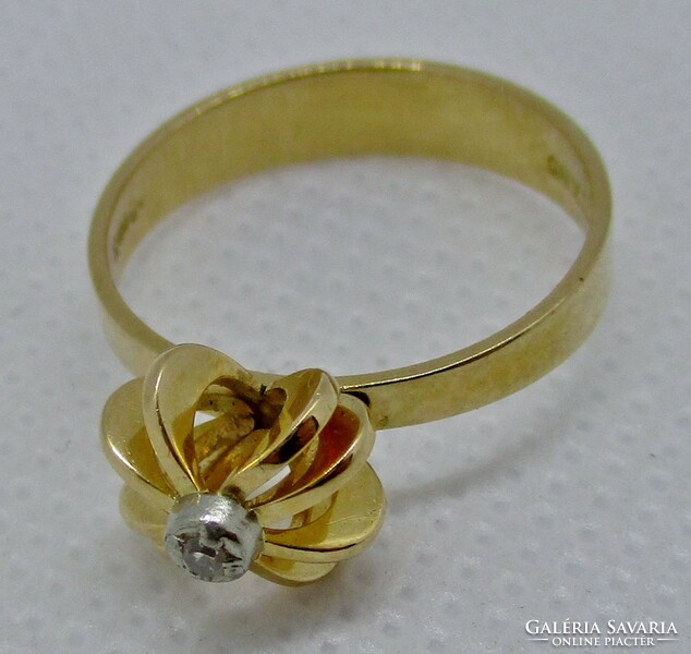 Special finland gold ring with diamond stone, beautiful!