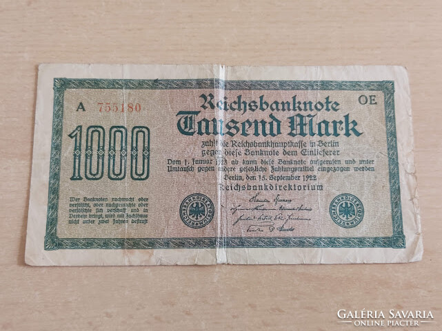 Germany 1000 marks 1922 oe