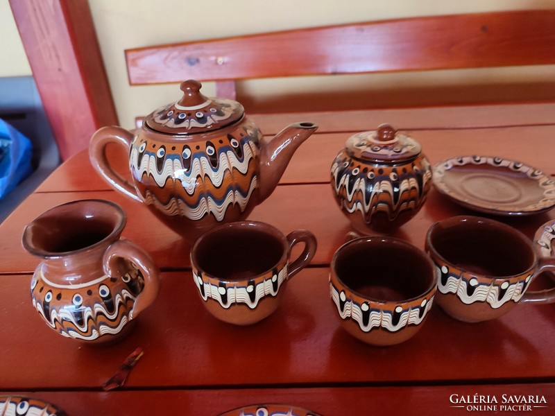 Ceramic tea set incomplete with small defects