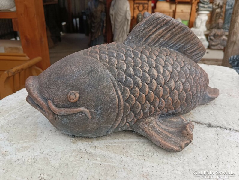 Fish koi koy carp outdoor frost-proof artificial stone solid Japanese garden statue angler gift