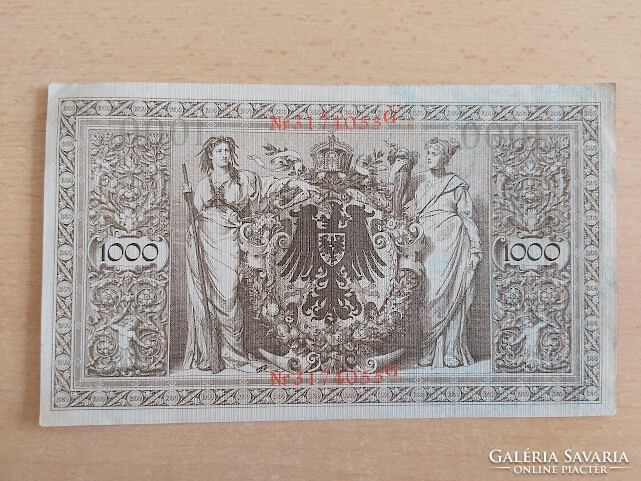 German Empire 1000 Marks 1910 317 red stamp