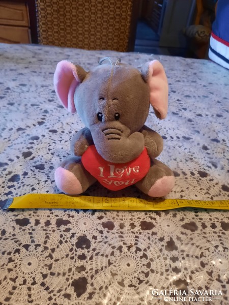 Plush toy, elephant with i love you heart, negotiable