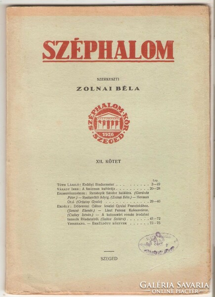 Béla Zolnai: beautiful pile xii. 1940