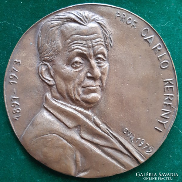 Osváth Mária: Kerényi Károly klasszika-filológus, 1979., bronz érem, plakett, dombormű