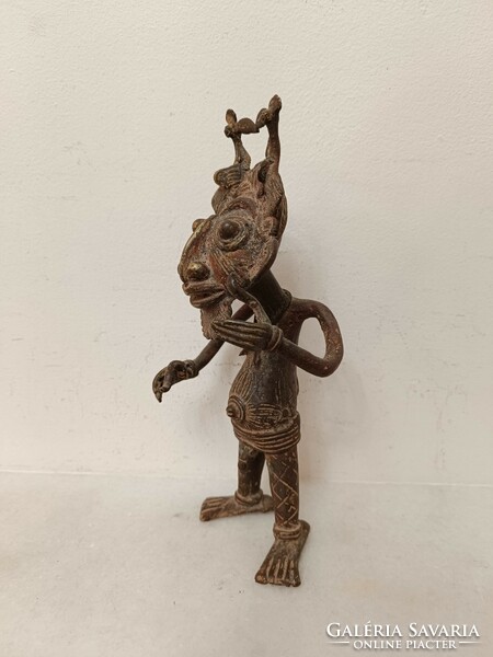 Antique African Sculpture Benin Bronze Warrior Figure Benin 466 8204