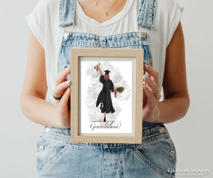 Digital drawing can be personalized for graduation ceremony - in a frame