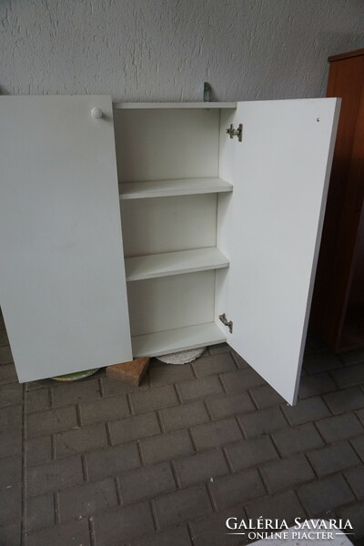 Traditional closed bathroom wall cabinet with 2 shelves for sale in white.