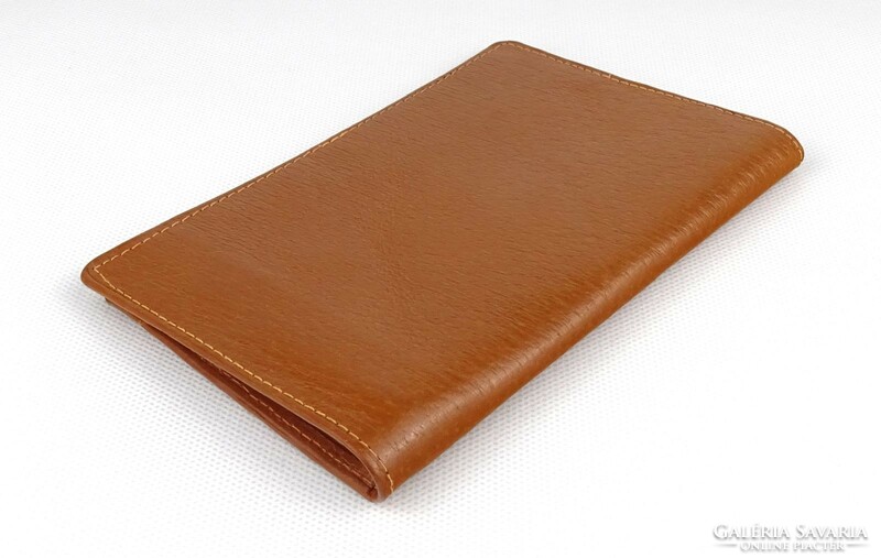1Q086 old unused brown leather wallet wallet briefcase 10 x 15.5 Cm