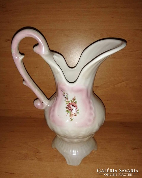 Szecessziós porcelán virág mintás mosdókancsó - 28,5 cm magas (b)