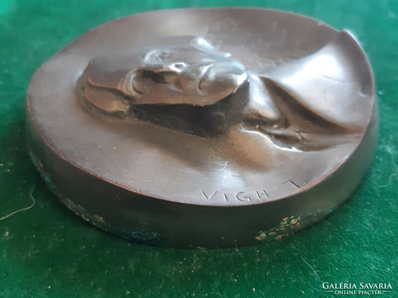 Tamás Vígh: béla bartók 1981, bronze sculpture in original leather box