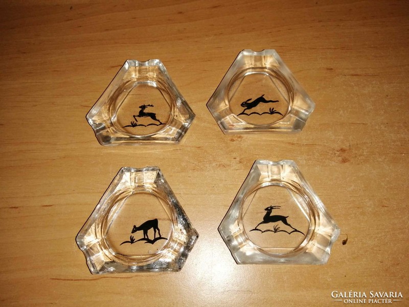 Hunting glass ashtray ashtray set 4 pieces in one