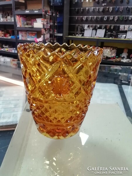 Amber glass ice bucket