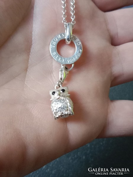 Thomas sabo silver necklace with owl pendant, long