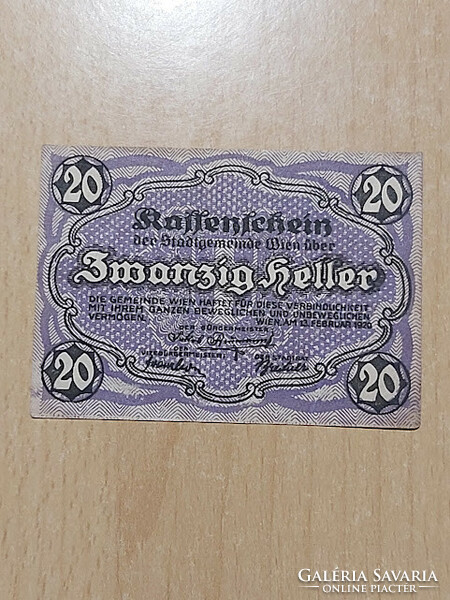 Austria 20 heller 1920 notgeld