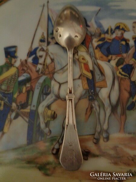 Antique silver coffee spoon with crown monogram