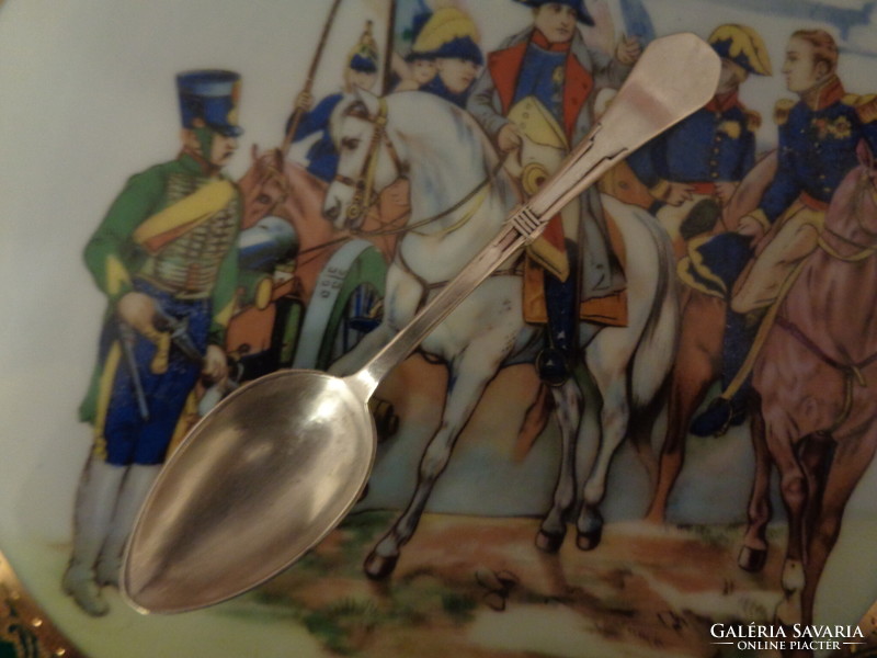 Antique silver coffee spoon with crown monogram