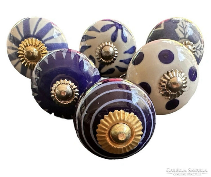 Vintage style porcelain furniture knob set (6 pieces)