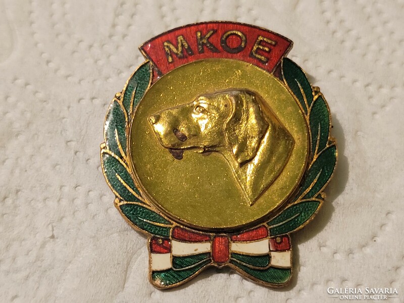 Mkoe large enamel badge (national association of Hungarian dog breeders) 4*4.7 cm