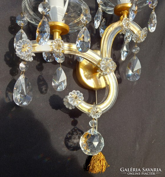 4 pieces of Maria Theresa style crystal wall arm