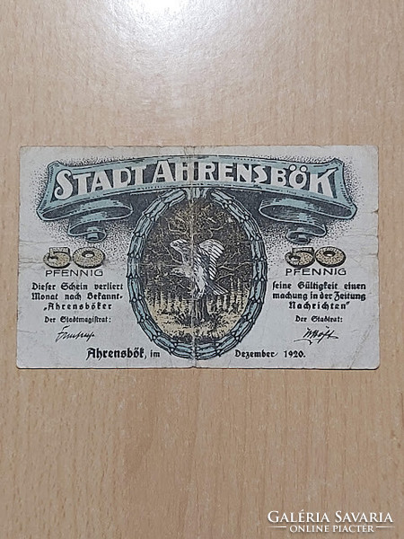 NÉMET 50 PFENNIG 1920 AHRENSBÖK   NOTGELD