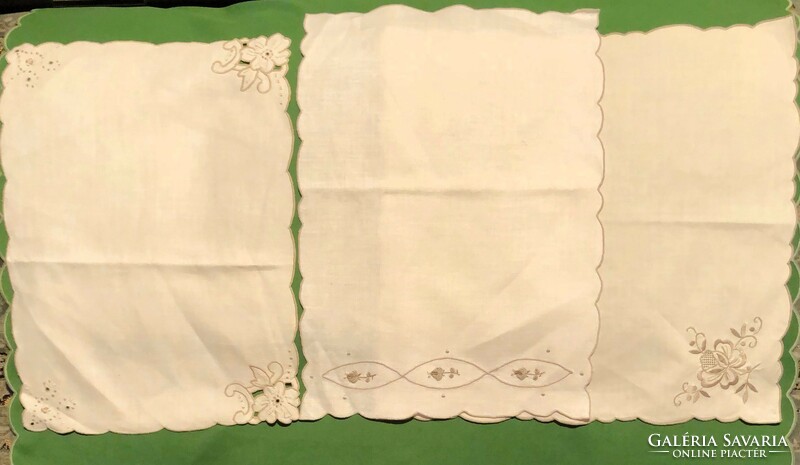 3 Pcs. Beautiful embroidered tablecloth