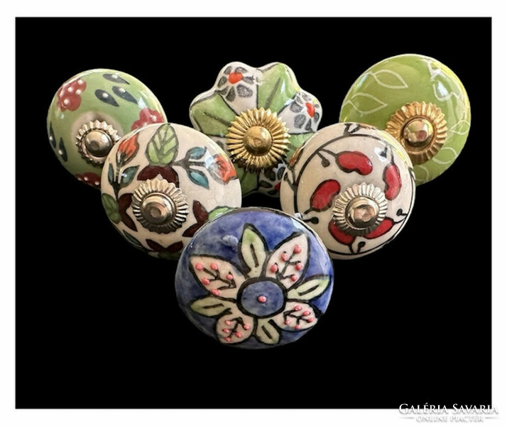 Vintage style porcelain furniture knob set (6 pieces)