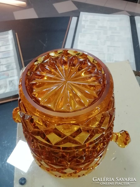 Amber glass ice bucket